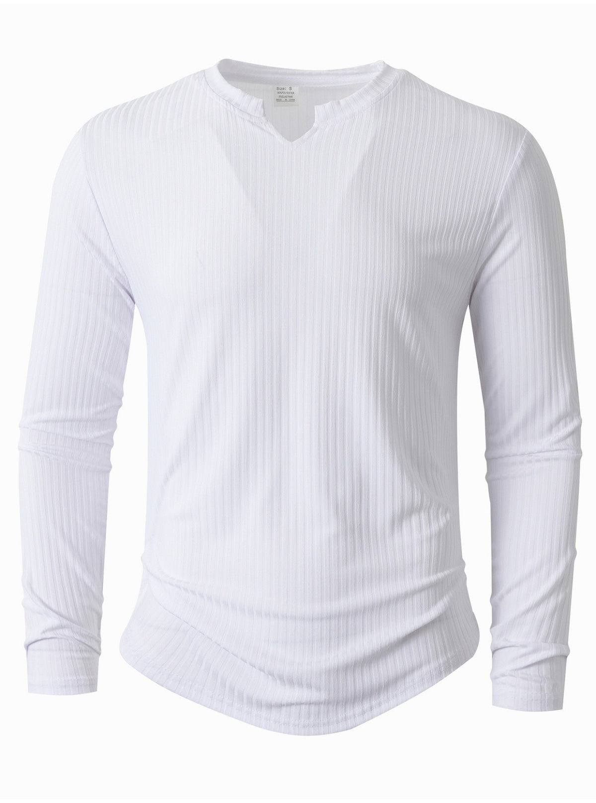 Men’s Long Sleeve V-Neck Striped Shirt