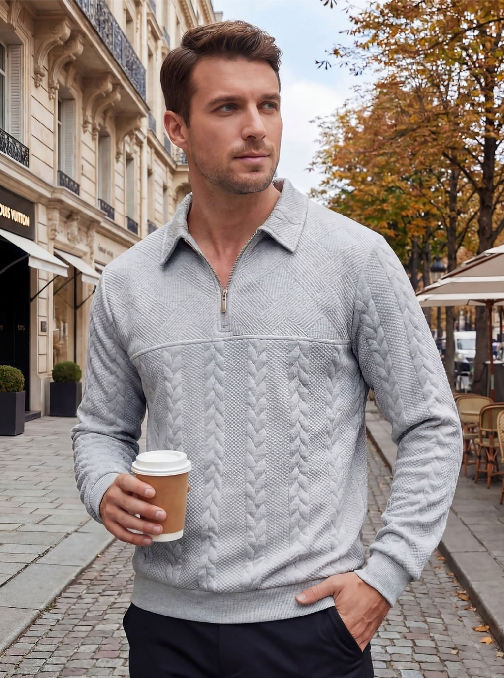 Men’s Quarter-Zip Pullover Sweatshirt