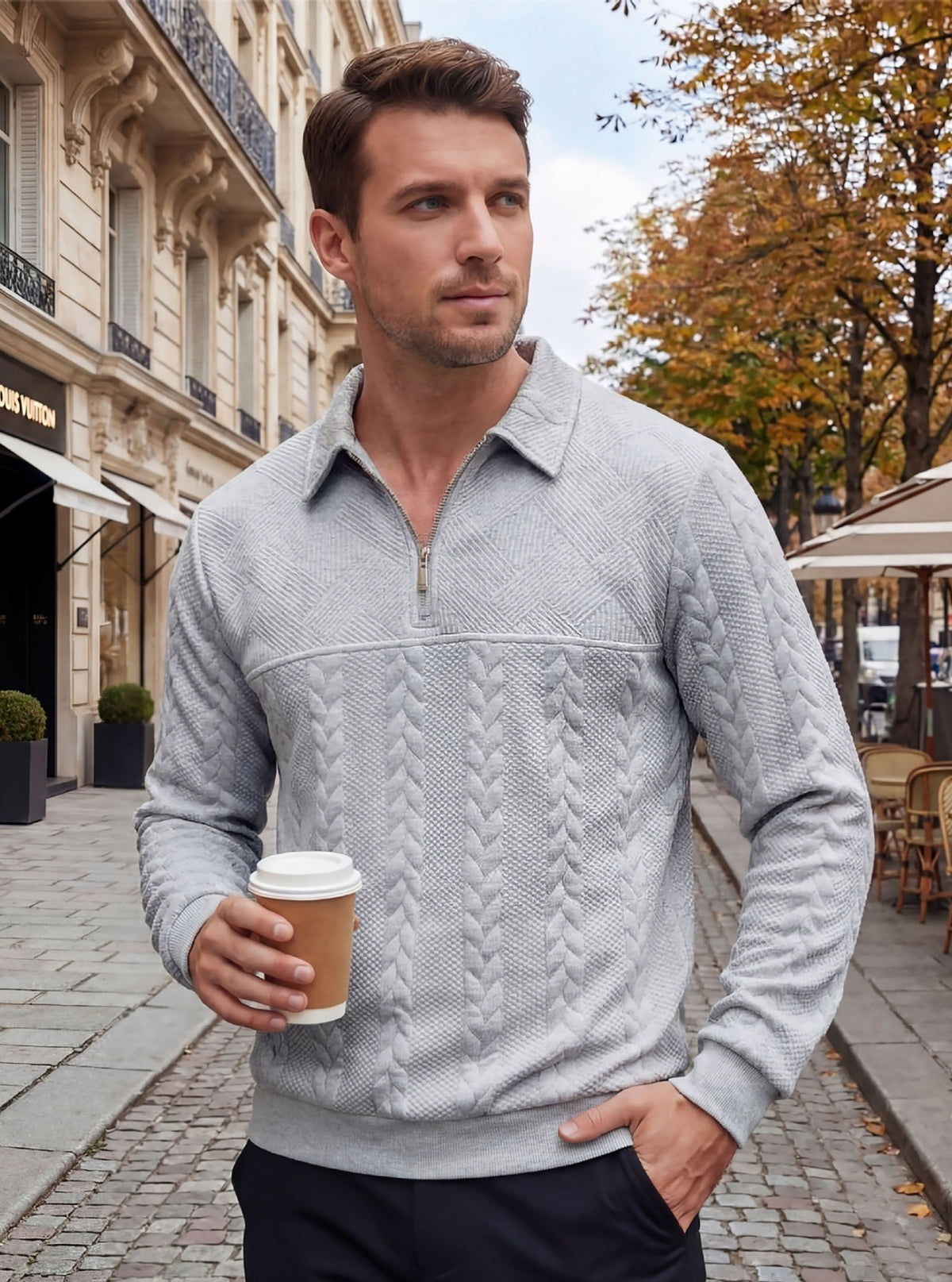 Men’s Quarter-Zip Pullover Sweatshirt